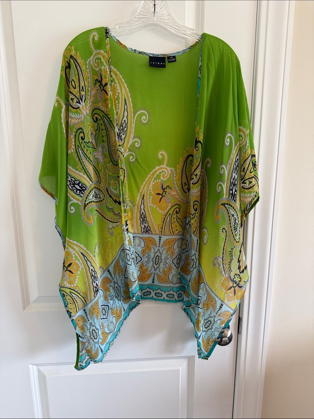 River Island Green Paisley Open-Front Kimono